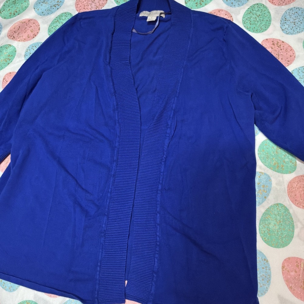 Laura Ashley Cardigan Womens Large 3/4 Sleeve Rayon Nylon Old Money‎